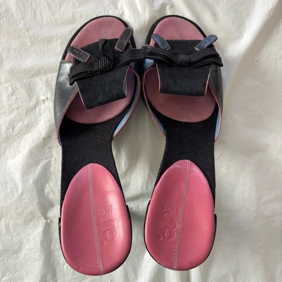 Cole Haan Rare G Series Bows Nike lab Black Pink Heeled Slip Ons SZ 9.5 B NWOT - Picture 12 of 14